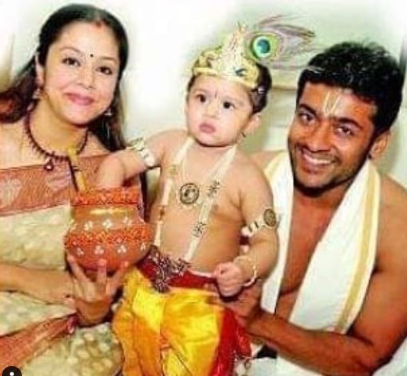 surya and jyothika pair daughter diya rare photos