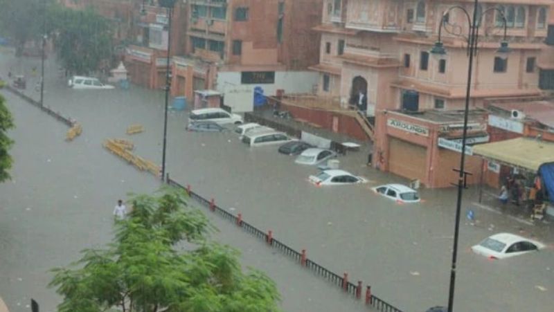 rajasthan monsoon alert jaipur heavy rain flooding bolero swollen drain kanota dam death of husband wife and son