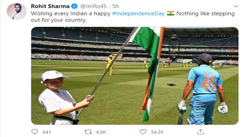 indian cricketer wishes everyone on 74th independence day dva