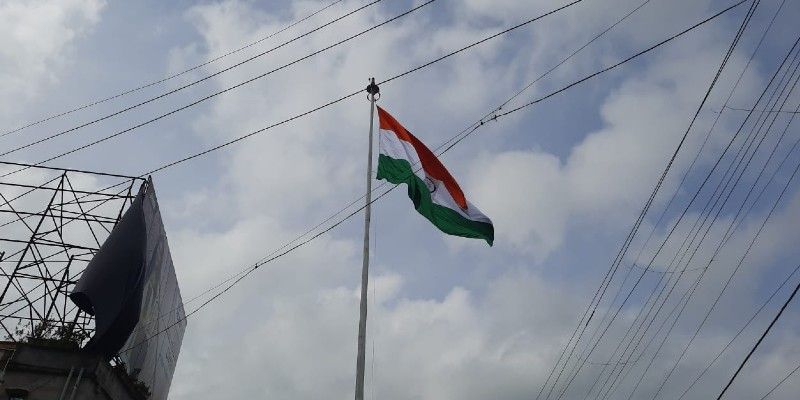 National flag hoisted at height of more than hundred feet on Independence day BTG