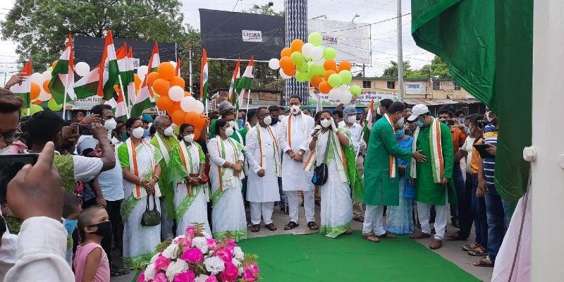 National flag hoisted at height of more than hundred feet on Independence day BTG
