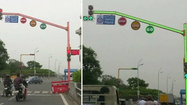 New traffic signal in Japan style...introduced chennai New traffic signal in Japan style...introduced chennai