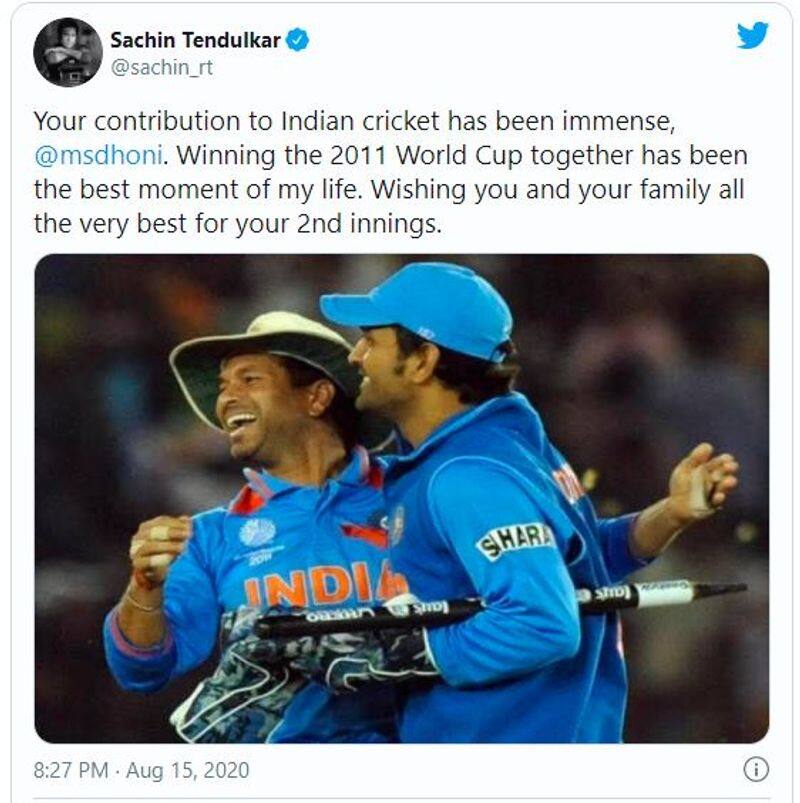 Batting legend and former India skipper Sachin Tendulkar on MS Dhoni