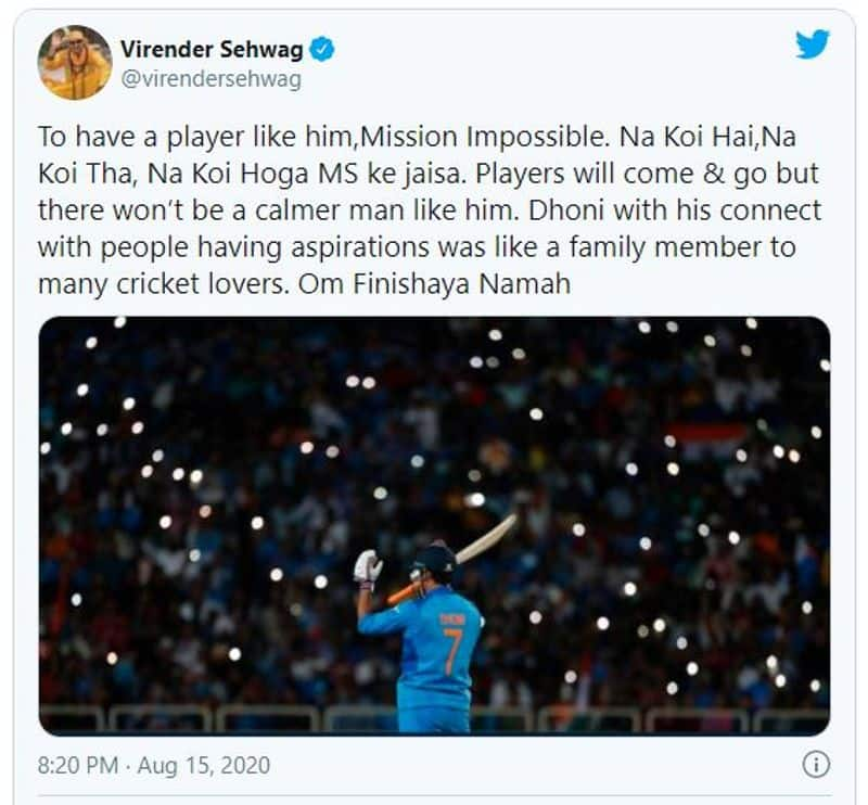 Virender Sehwag on Dhoni