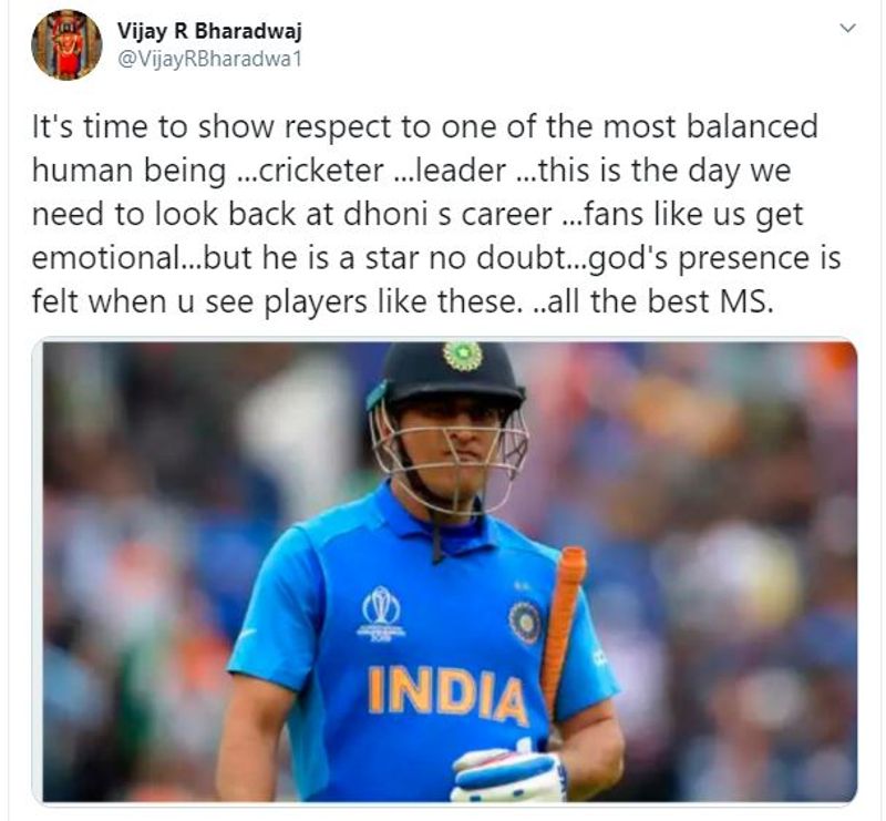 Vijay Bharadwaj on Dhoni