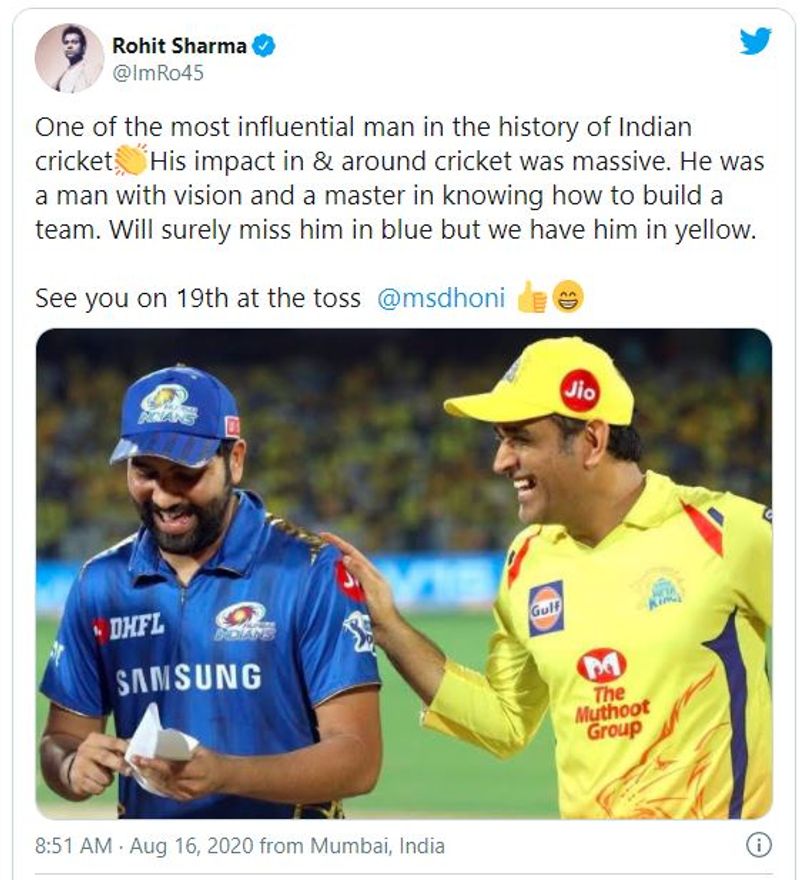 Rohit Sharma on Dhoni