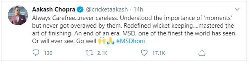 Aakash Chopra on Dhoni