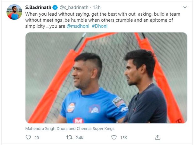 S Badrinath on Dhoni