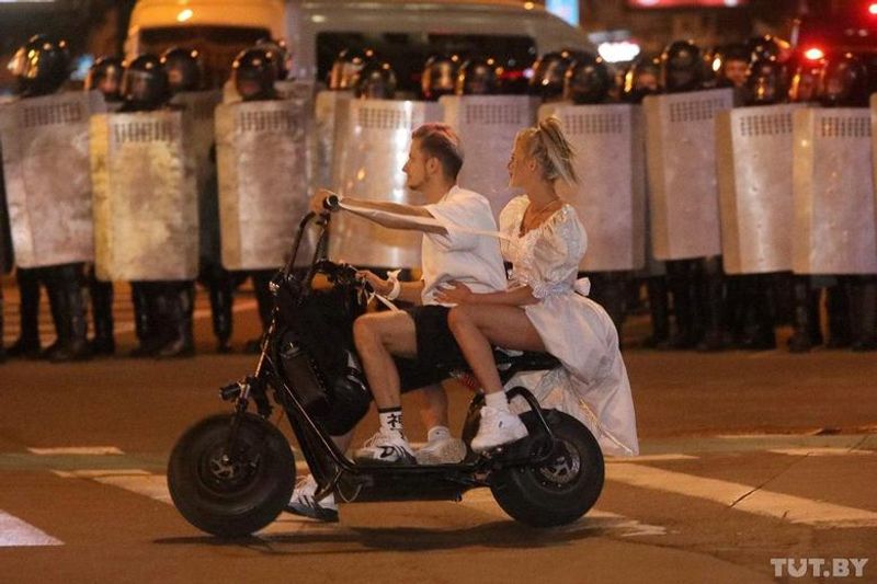 Belarusian people march for independence