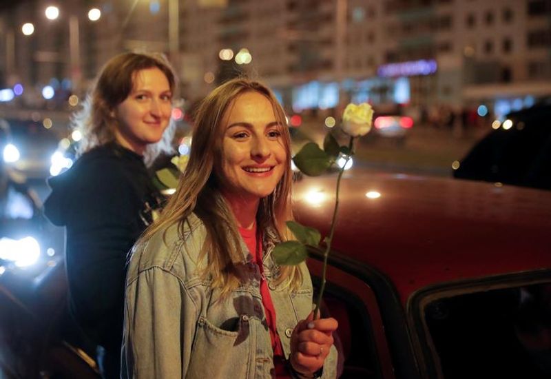 Belarusian people march for independence