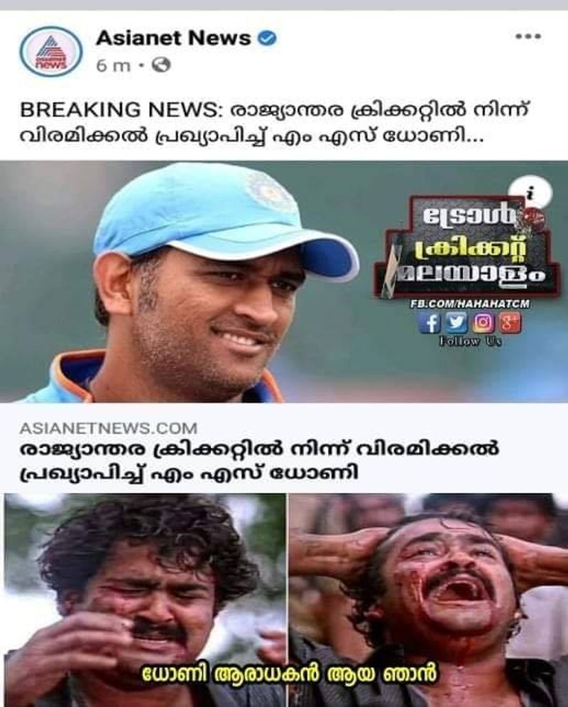 troll on dhoni retirement in international cricket