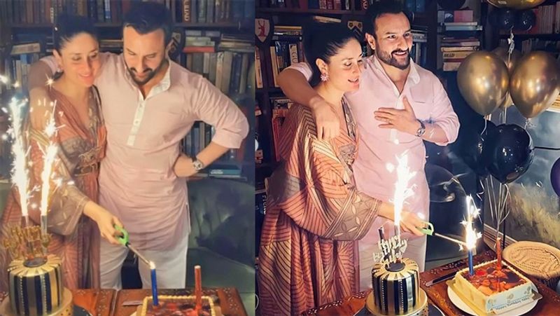 Kareena kapoor Kisses Husband Saif Ali Khan on His 50th Birthday KPG