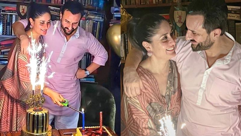 Kareena kapoor Kisses Husband Saif Ali Khan on His 50th Birthday KPG