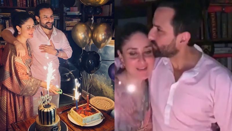 Kareena kapoor Kisses Husband Saif Ali Khan on His 50th Birthday KPG