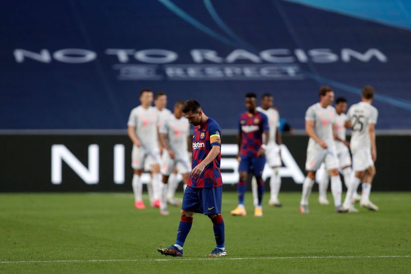 Barcelona fans descend on camp nou in messi exit news