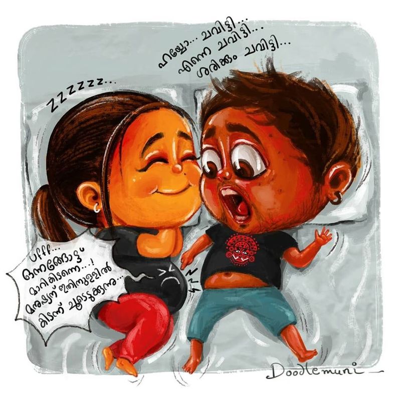 father drawing daughter Jaanki s birth Illustration of the doodle muni can be seen