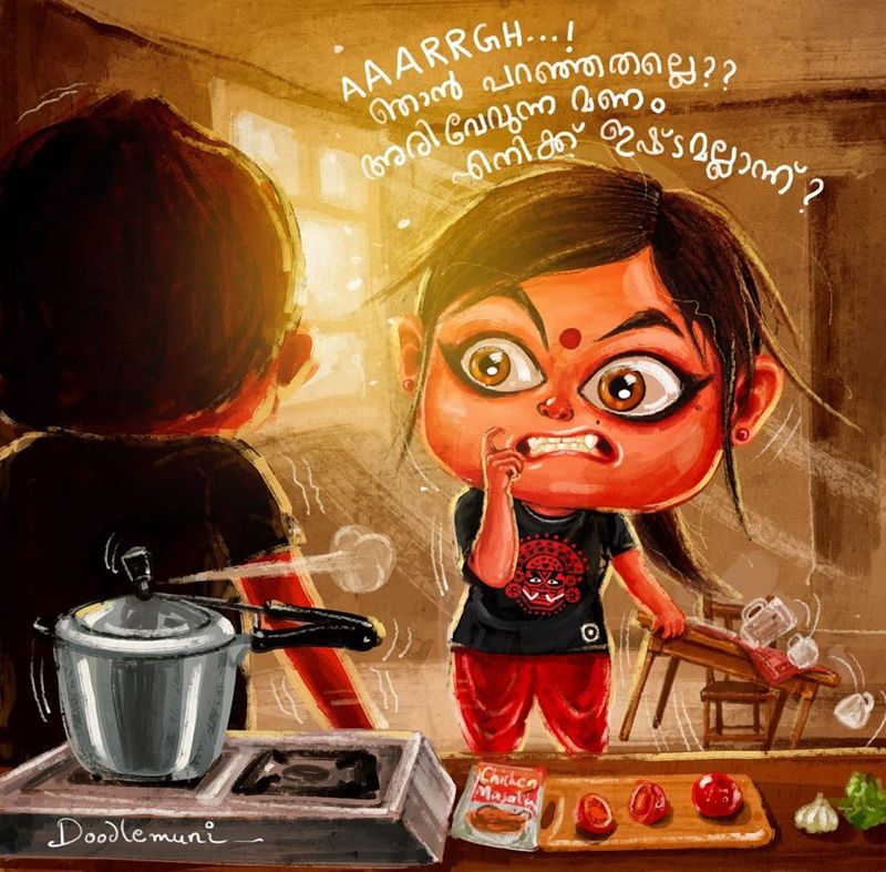 father drawing daughter Jaanki s birth Illustration of the doodle muni can be seen