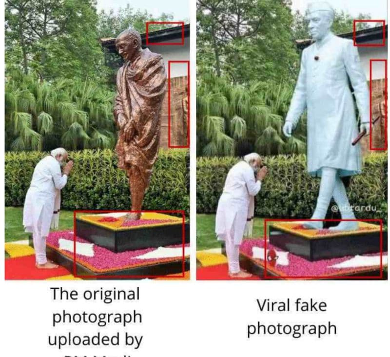 pm modi bowing down to nehrus statue photoshop image viral here is the truth kpt
