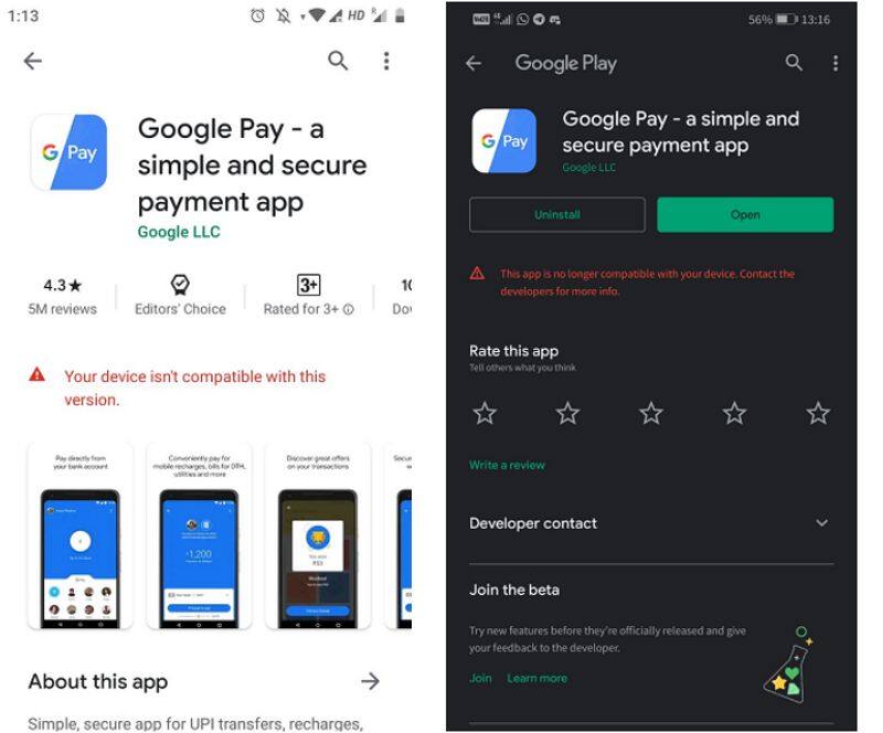 Google Pay disappears from Google Play Store for some Indian users