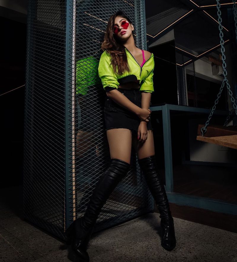Yashika anand Hot Green Color Dress Photo Shoot Going viral