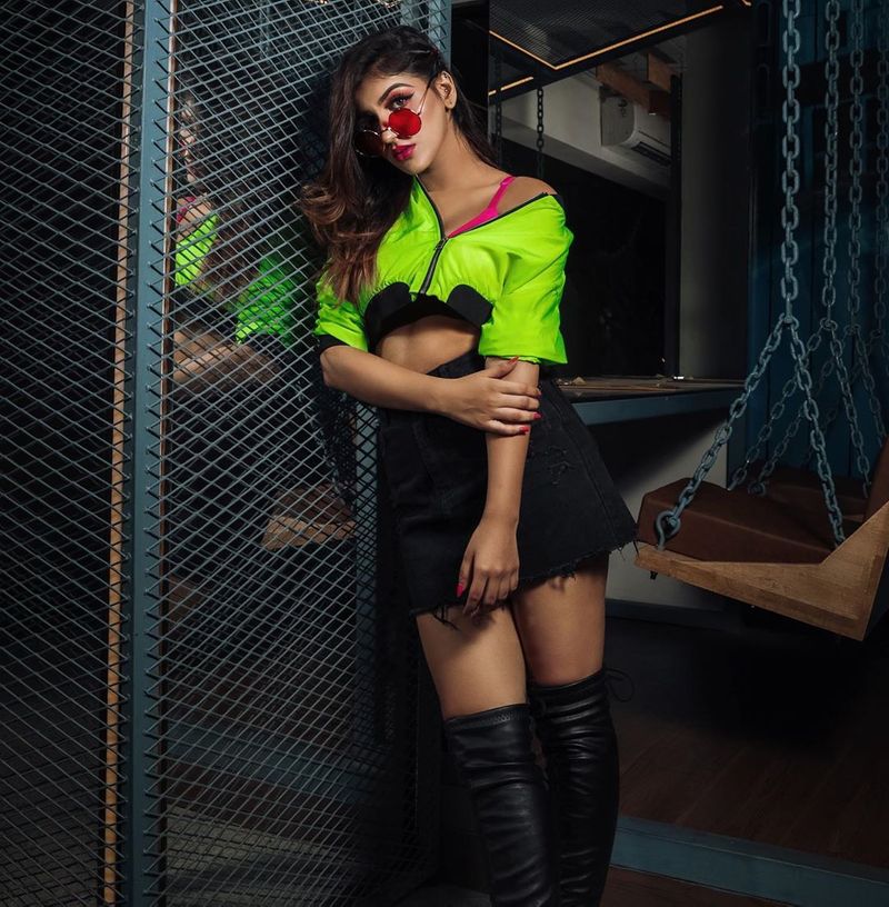 Yashika anand Hot Green Color Dress Photo Shoot Going viral
