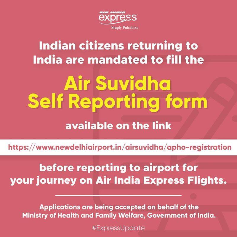 air india express shared mandatory update for citizens returning to india