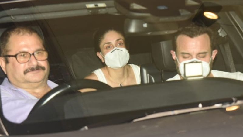 saif ali khan with pregnant wife kareena kapoor spotted outside friend amrita arora house KPJ