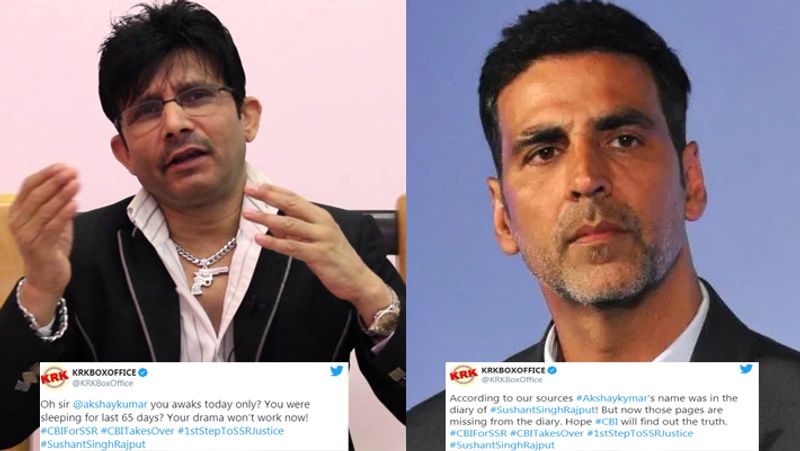 krk accused akshay kumar in his tweets says bollywood actor named in sushant singh rajput's diary KPJ
