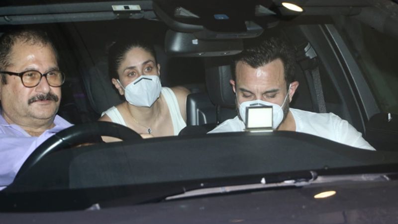 saif ali khan with pregnant wife kareena kapoor spotted outside friend amrita arora house KPJ