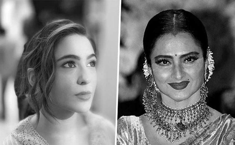 "in aaNkhoN kii mstii Rekha Ji se hai Sara bahut sstii Luckily, voh apne aap pe hi hstii She says all this and then voh phstii #sarakishayari #ShouldWriteADiary #UffSoFiery."
