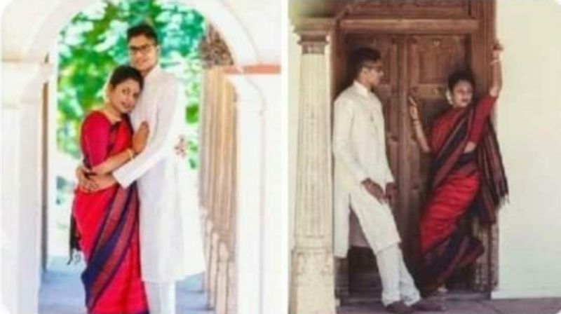 son marry to mother social media viral photo wife husband kpt