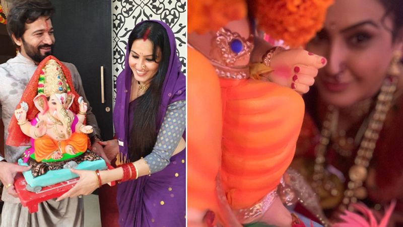 ganesh chaturthi 2020 kamya Panjabi Brings Ganpati Bappa At her home And celebrated See pictures KPY