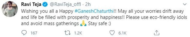 Tollywood celebrities Ganesh chaturthi wishes on social media