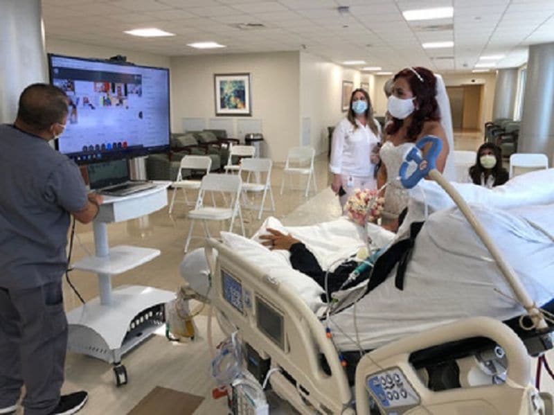 COVID19 postive Groom was on ventilator support hospital arranged his wedding this his fiancee