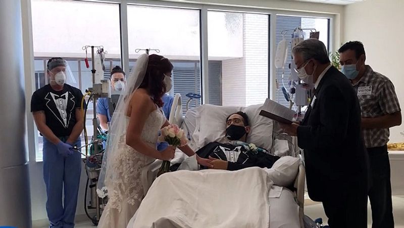 COVID19 postive Groom was on ventilator support hospital arranged his wedding this his fiancee