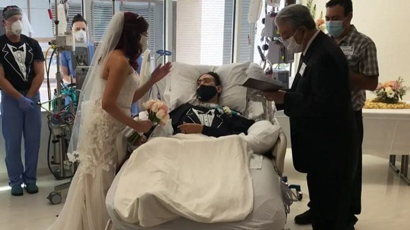 COVID19 postive Groom was on ventilator support hospital arranged his wedding this his fiancee