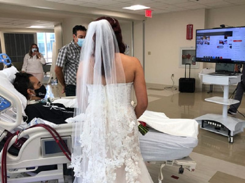 COVID19 postive Groom was on ventilator support hospital arranged his wedding this his fiancee