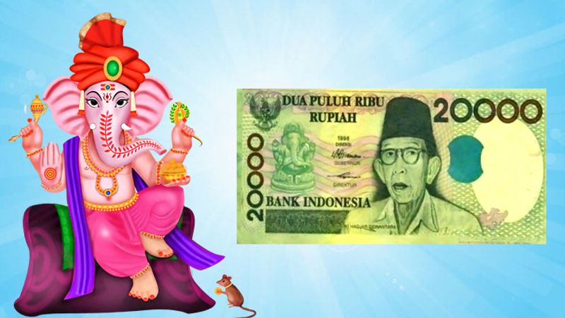 In Indonesia lord ganesh picture were printed on the currency dva