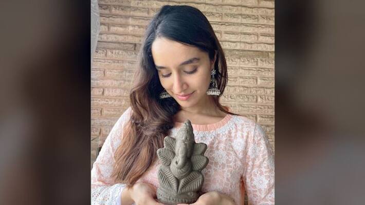 Shraddha Kapoor shares an adorable picture with eco-friendly Ganpati RCB Shraddha Kapoor shares an adorable picture with eco-friendly Ganpati RCB