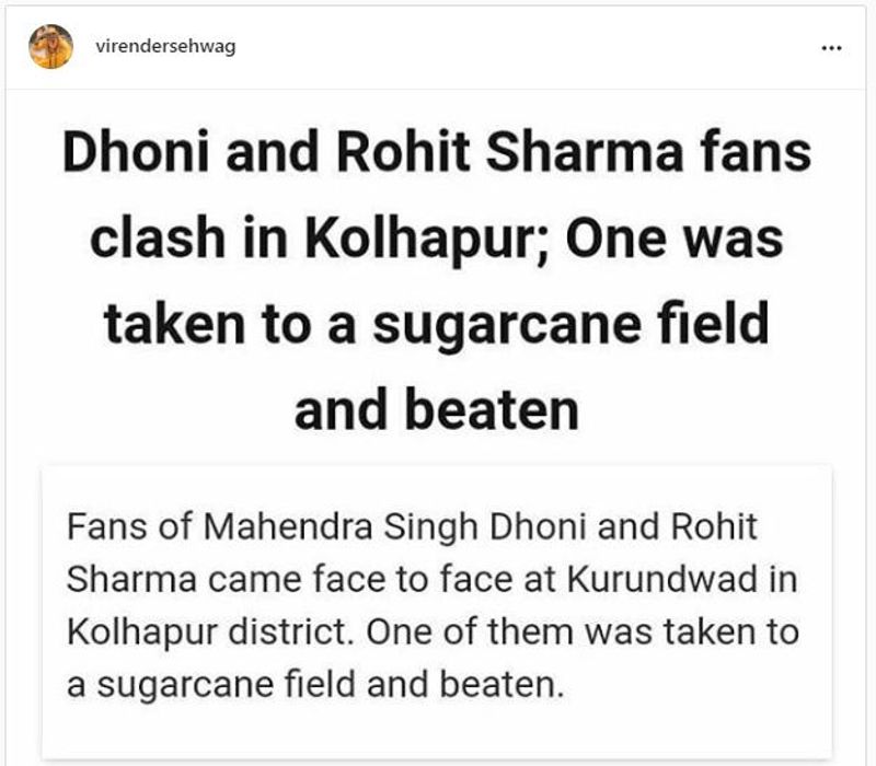 IPL 2020 MS Dhoni Rohit Sharma fans clash 1 beaten up Virender Sehwag advice apc