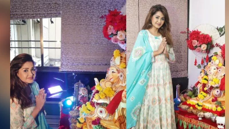 ganesh chaturthi 2020 shweta tiwari ganesh puja with daughter palak tiwari and son reyansh KPJ