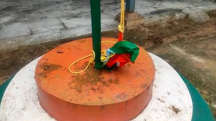 National flag insulted at Avanigadda MRO office National flag insulted at Avanigadda MRO office