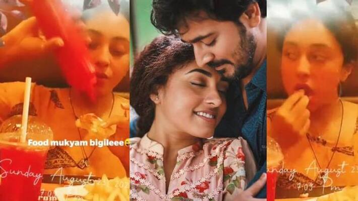 srinish shared video of pregnanat pearle eating food srinish shared video of pregnanat pearle eating food