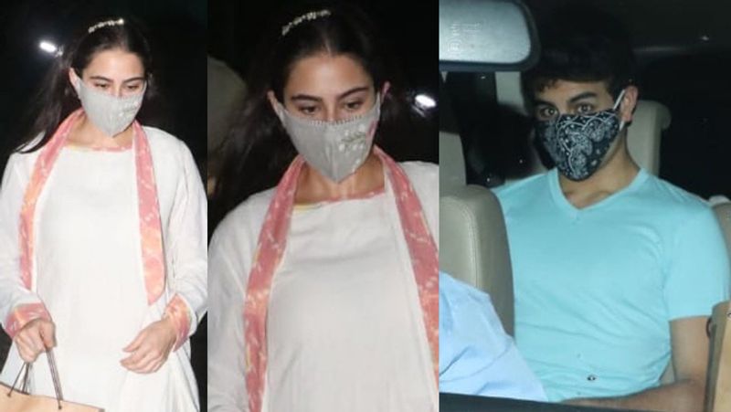 Sara ali khan with brother Ibrahim ali khan spotted outside father saif ali khan house KPJ