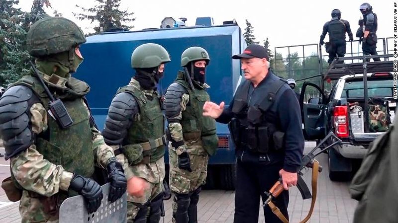 Belarus President Alexander Lukashenko to confront protesters