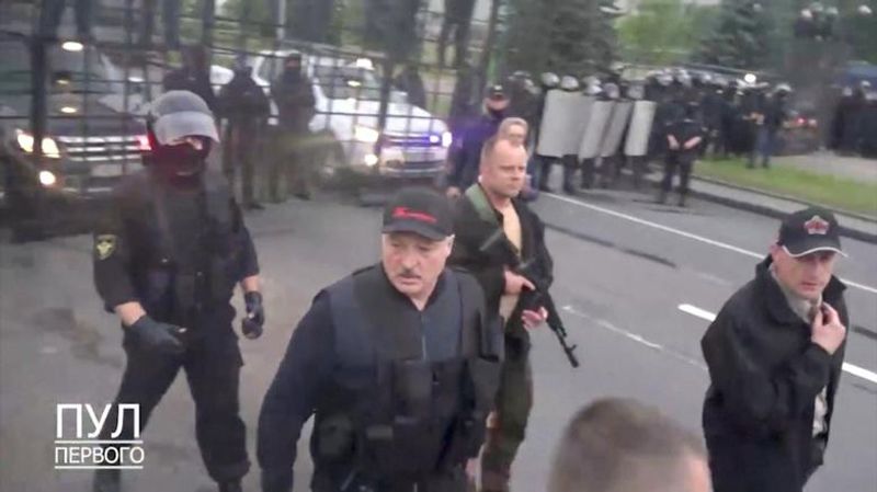 Belarus President Alexander Lukashenko to confront protesters