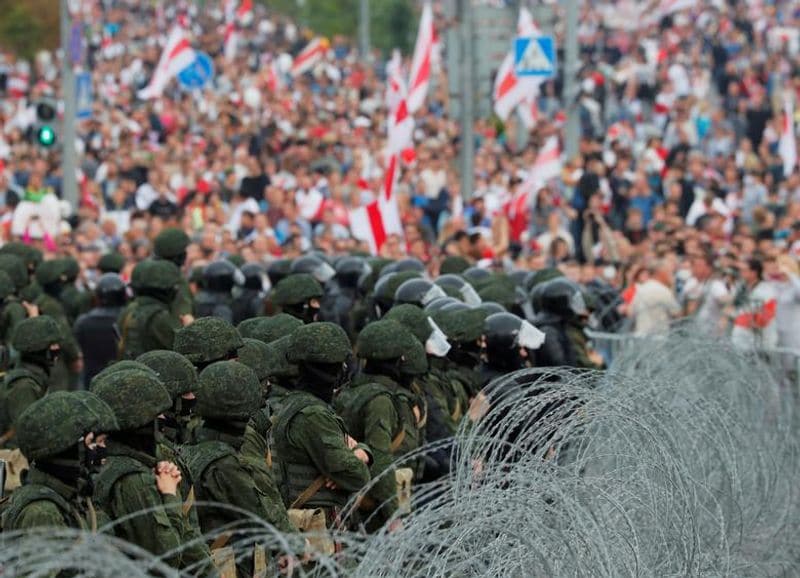 Belarus President Alexander Lukashenko to confront protesters