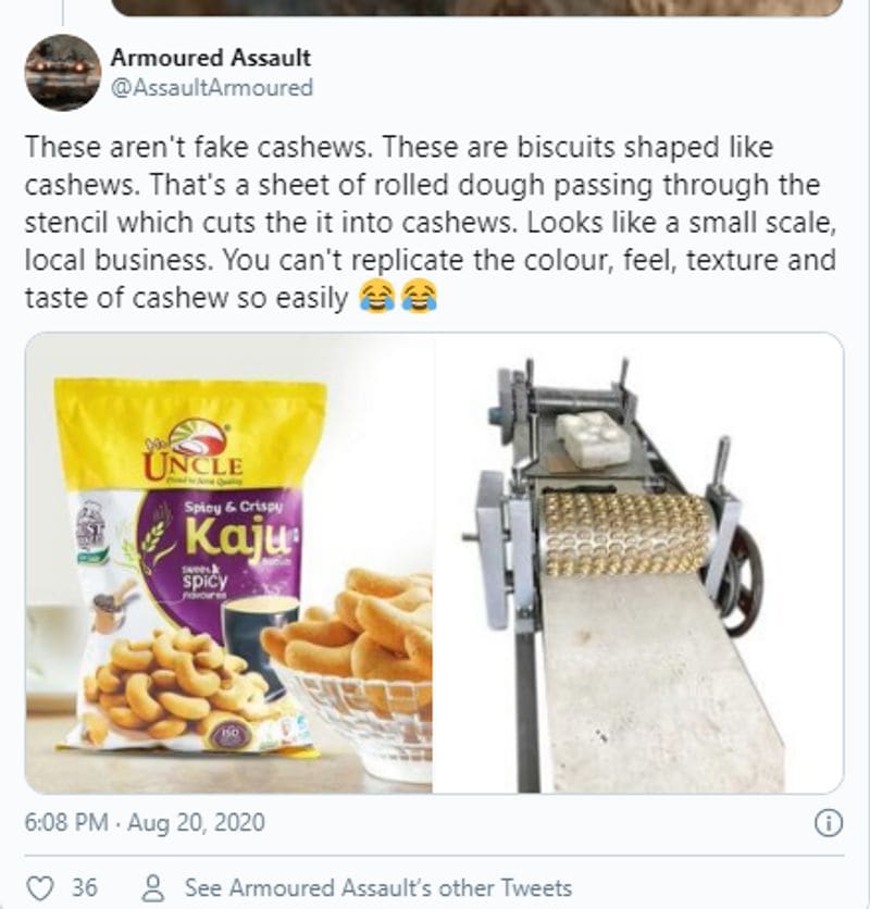 fake cashews manufactured video viral no these are cashew shaped snacks know the truth kpt