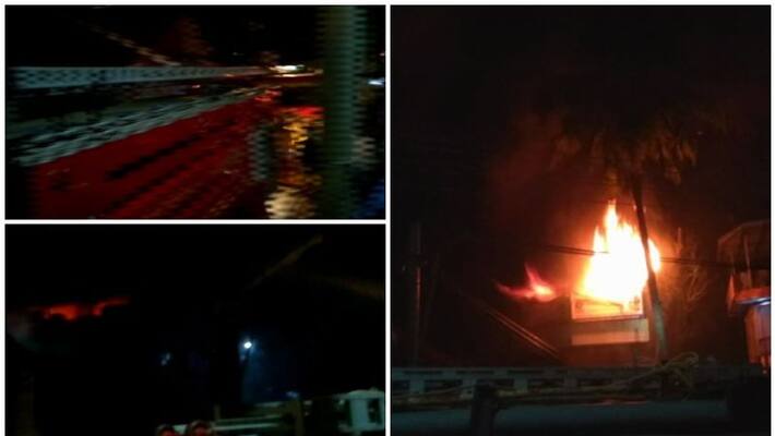 Catch fire in 3 storey building in Kozhikode Catch fire in 3 storey building in Kozhikode