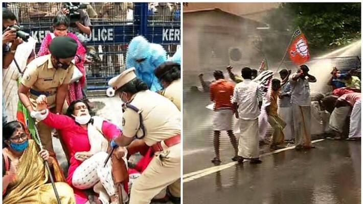 opposition parties protest in kerala on secretariat fire triggers opposition parties protest in kerala on secretariat fire triggers